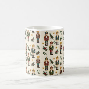 Jewel Nutcrackers Cream Christmas Pattern Mug
