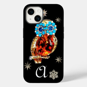 JEWEL OWL, DIAMOND STARS,Gold,Blue Turquase,topaz iPhone Case
