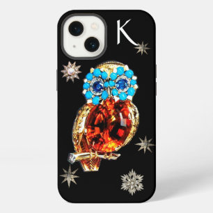 JEWEL OWL,DIAMOND STARS,Gold,Blue Turquoise,Topaz iPhone 13 Case