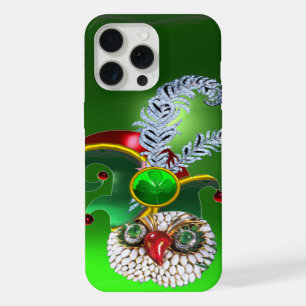 JEWEL OWL, ELF HAT ,SHAMROCK AND DIAMOND FEATHERS iPhone CASE