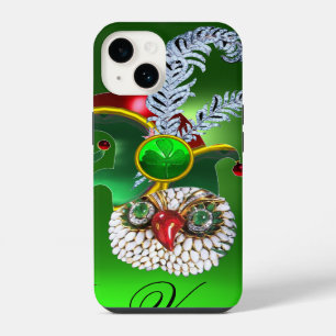 JEWEL OWL, ELF HAT ,SHAMROCK AND DIAMOND FEATHERS iPhone 14 CASE