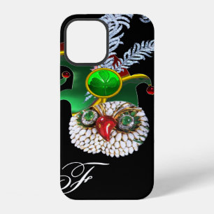 JEWEL OWL, ELF HAT ,SHAMROCK AND DIAMOND FEATHERS iPhone CASE