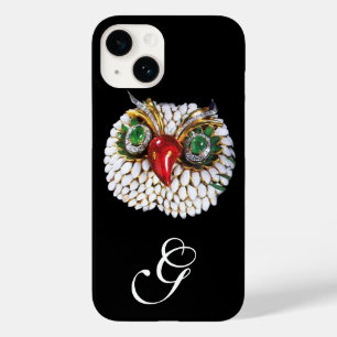 JEWEL OWL MONOGRAM ,Gold,Green Emerald ,opale Case-Mate iPhone 14 Case