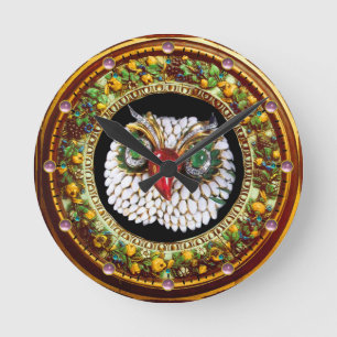 JEWEL OWL ROUND CLOCK