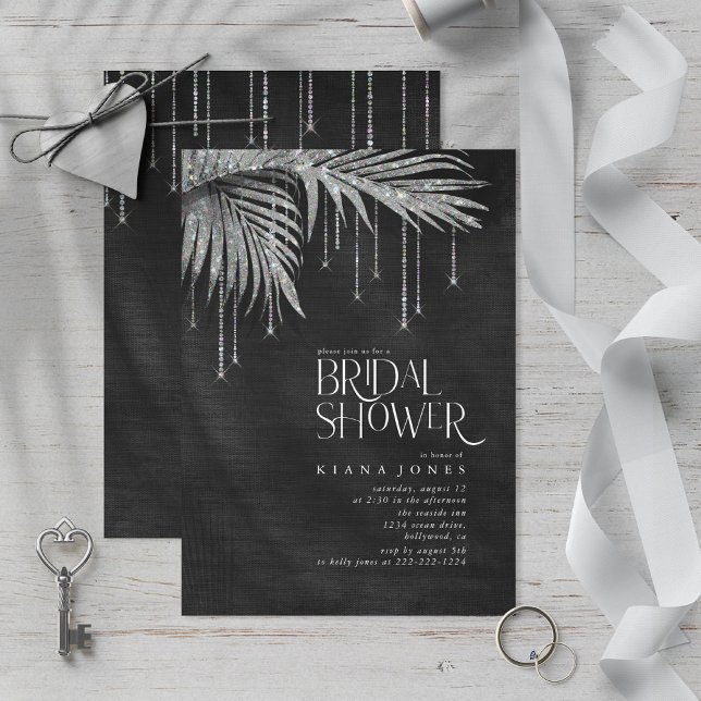Jewel Palm Leaf Bridal Shower Silver ID830 (Creator Uploaded)