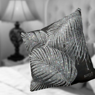 Jewel Palm Leaf Wedding Silver ID830 Cushion