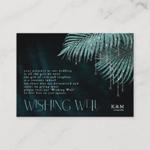Jewel Palm Leaf Wishing Well V2 Teal ID830 Enclosure Card