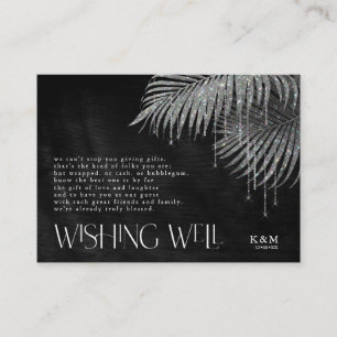 Jewel Palm Leaf Wishing Well V3 Silver ID830 Enclosure Card