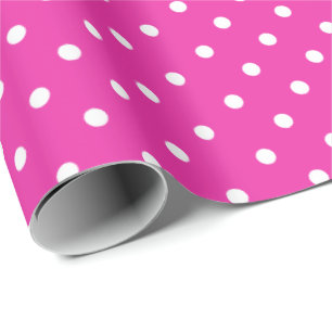 Jewel Pink White Polka Dot Wrapping Paper