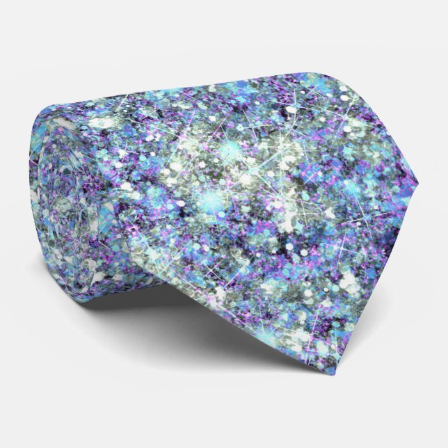 Jewel Purple Aqua Blue Mermaid Glitter Tie (Rolled)