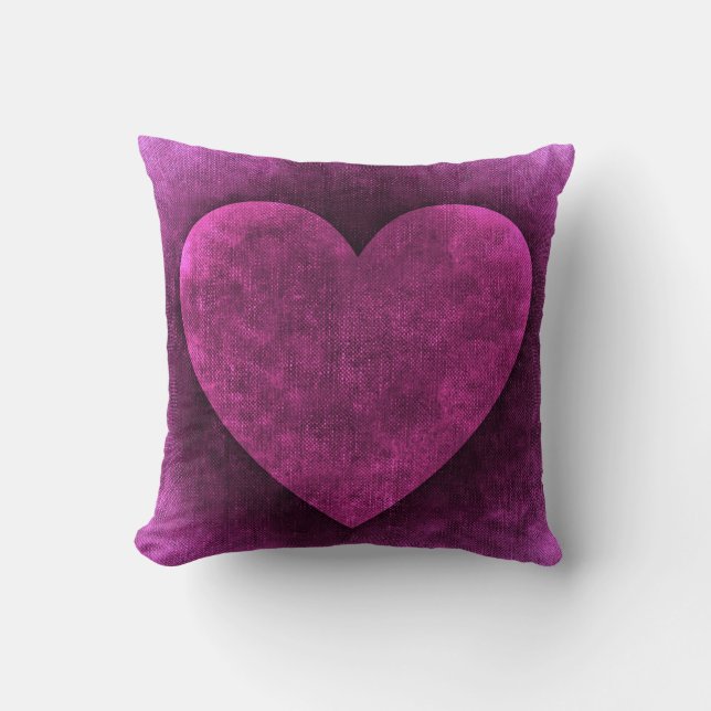 Jewel Purple Heart Textured Look Cushion (Front)