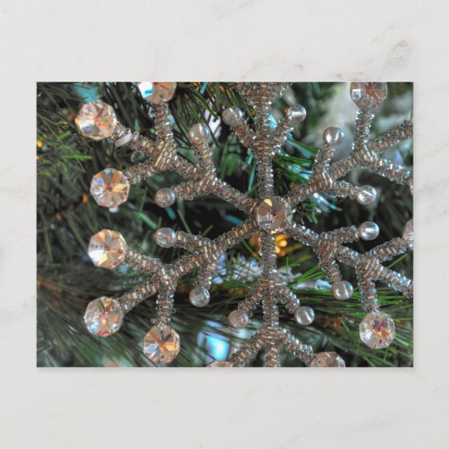 Jewel Snowflake, Christmas tree, ornament Postcard (Front)