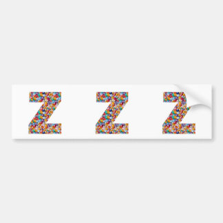 Jewel Stone Studded Alpha ZZZ z ZZ  Birthday Gifts Bumper Sticker