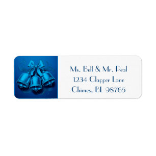 Jewel Tone Bells Christmas Return Address Label