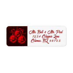 Jewel Tone Bells Christmas Return Address Label