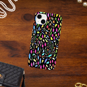 Jewel Tone Black Watercolor Mosaic iPhone 14 Plus Case