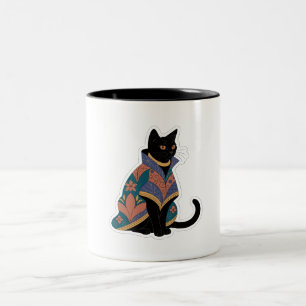 Jewel Tone Botanical Cat Coffee Mug