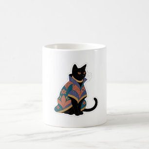 Jewel Tone Botanical Cat Coffee Mug