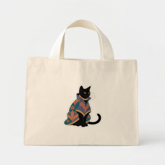 Jewel Tone Botanical Cat Tote Bag