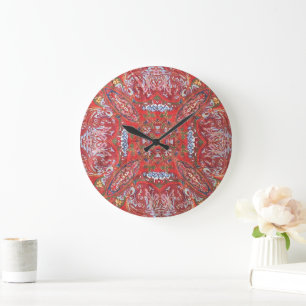 Jewel Tone Fabric Style Photo Large Clock