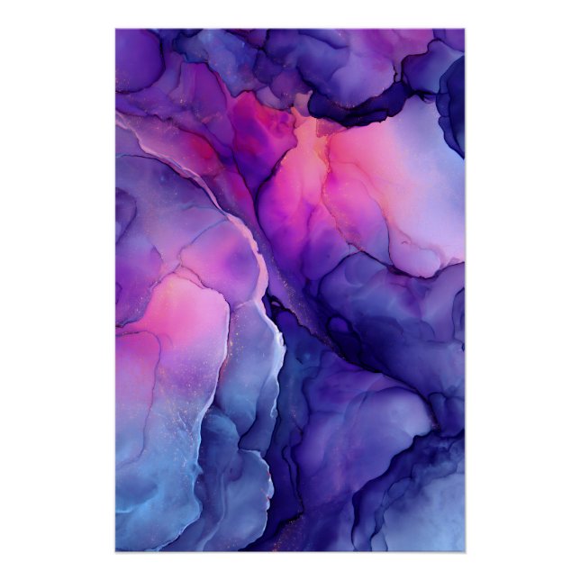 Jewel Tone Fluid Resin Nebula Glow Poster (Front)
