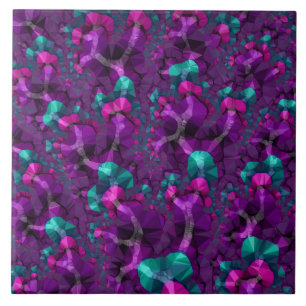 Jewel Tone Fractal Ceramic Tile