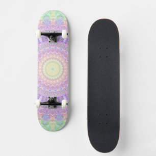 Jewel Tone Funky Groovy Retro Hippie Boho Mandala Skateboard
