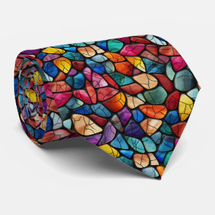 Jewel Tone Gemstone Rock Monogram Tie