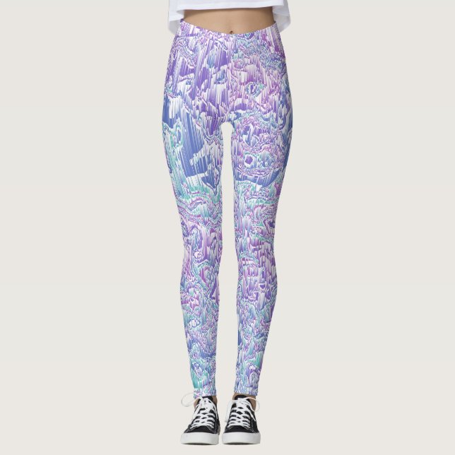Jewel Tone Glitch Leggings (Front)
