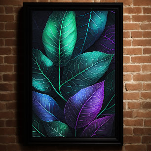 Jewel Tone Leaves Poster