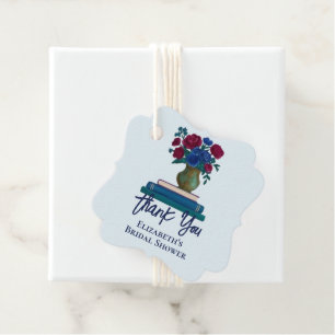 Jewel Tone Library Bookshelf Book Bridal Shower Favour Tags