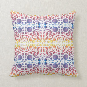 Jewel Tone Maximalist Aesthetic Throw Pillow