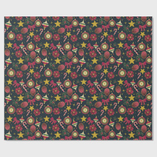 Jewel Tone Maximalist Christmas Ornaments  Wrapping Paper