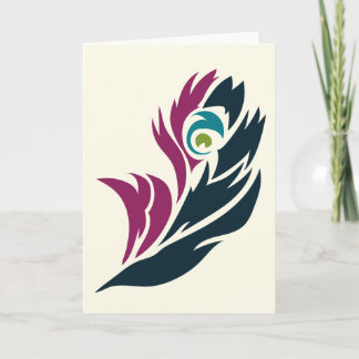 Jewel Tone Peacock Feather Notecard