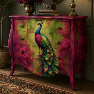 Jewel Tone Peacock Garden Decoupage Tissue Paper