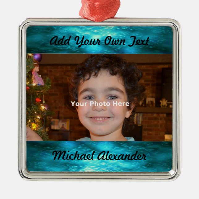 Jewel Tone Photo Ornament (Front)
