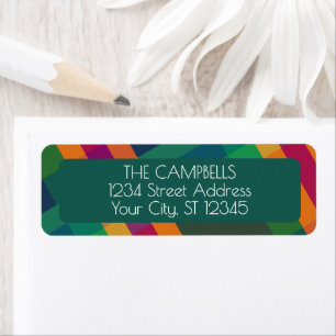 Jewel Tone Plaid Festive Return Address Label
