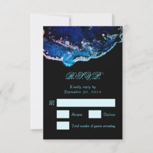 Jewel-Tone Purple Blue Wedding RSVP Card