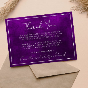 Jewel Tone Romance Amethyst Thank You Note