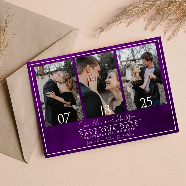 Jewel Tone Romance | Amethyst | Wedding Save The Date (Creator Uploaded)