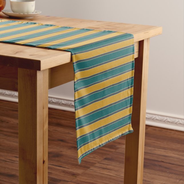 JEWEL TONE STRIPES LONG TABLE RUNNER (In Situ)