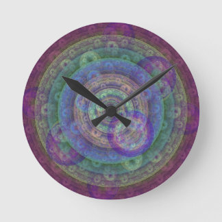 Jewel Toned Fractal Round Clock