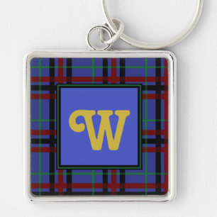 Jewel-Toned Plaid Keychain