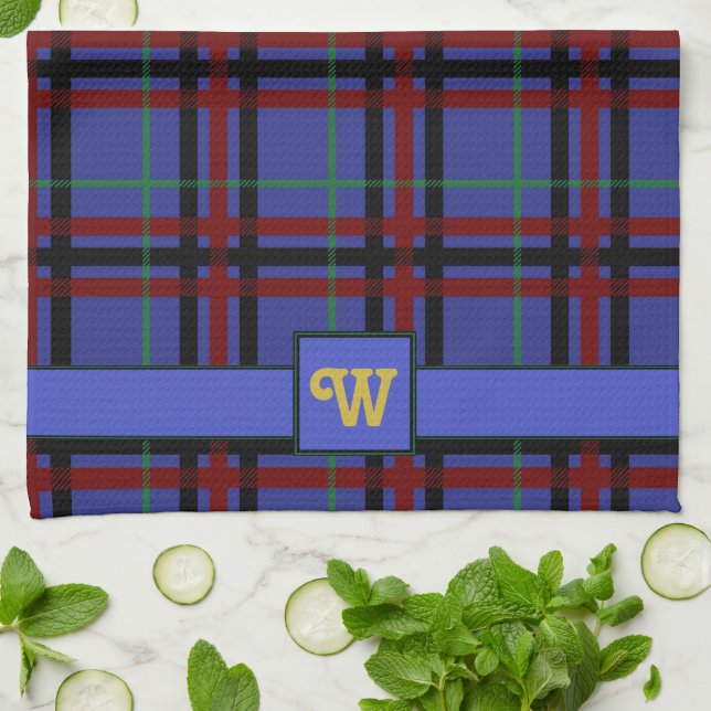 Jewel-Toned Plaid Kitchen Towel (Folded)