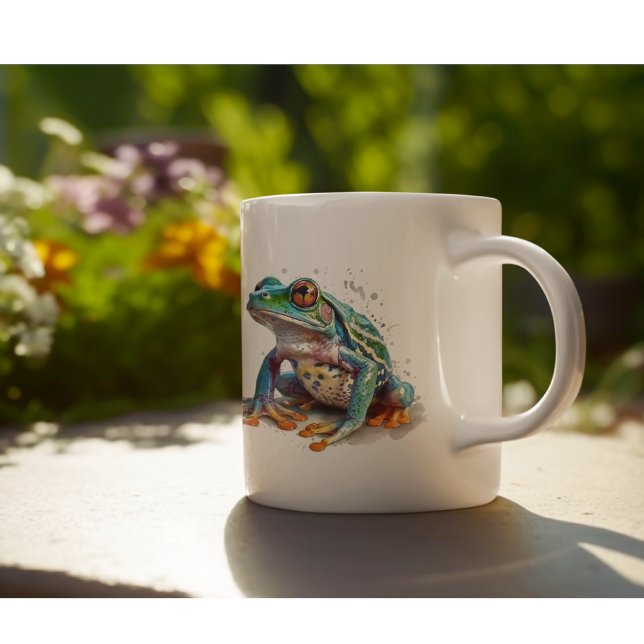 Jewel-Toned Watercolor Frog  Coffee Mug (Creator Uploaded)