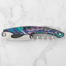 Jewel Tones Aqua Teal, Purple abstract Corkscrew