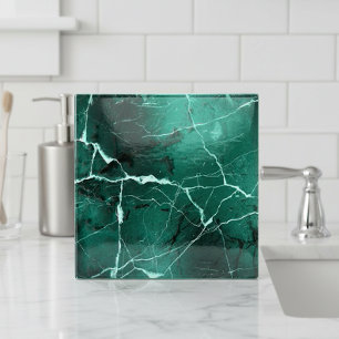 Jewel Tones Marble Abstract Emerald Green ID1288 Ceramic Tile