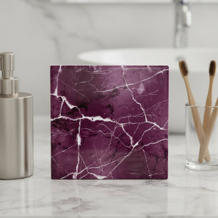 Jewel Tones Marble Abstract Plum Purple ID1288 Ceramic Tile