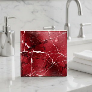 Jewel Tones Marble Abstract Ruby Red D1288 Ceramic Tile