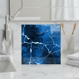 Jewel Tones Marble Abstract Sapphire Blue D1288 Ceramic Tile